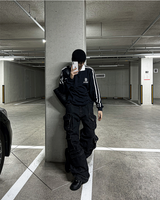 multi pocket cargo denim pants