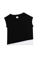UNBALANCED LAYERED SLEEVELESS (BLACK)