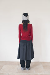 FLARE RIB SKIRT (CAHRCOAL)