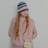 BOHEMIAN KNIT HAT (MIX PINK)