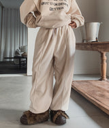 Bagel Fleece Pintuck String Pants
