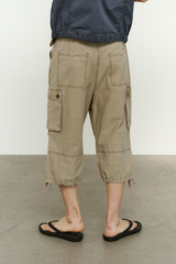Vintage Military Capri Cargo Pants (Washed Beige)