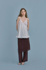 Satin layered set_brown