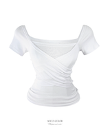 Jane Cross Drape Top (3color)