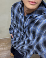Detention Check Hooded Shirt (Blue)