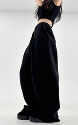 (SIZE OPTION♥/FLEECE🔥) プリーツメイドトレーニングエラスティックウエストロングパンツ