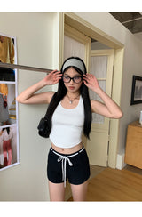 White Ribbon High Short Pants
