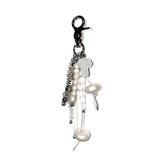 mushroom gemstone keyring (white)