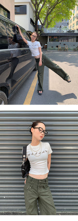 ダックスフントビーズ ラウンドショートスリーブ Tシャツ