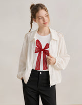 Nova Linen Sheer Summer Blouson Ivory