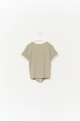 (W) Tie Linen Layered Top