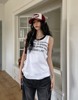 Hua Half Lettering Semi Overfit Sleeveless