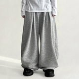 K front two-tuck sweat banding string wide pants