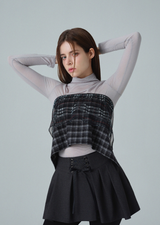 Layered Plaid Wrap Skirt