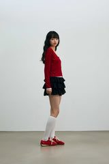 MINI HEART CANCAN SKIRT PANTS / BLACK