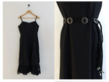 エスニック ベルト シフォン ロング ドレス