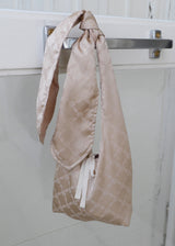 Floral Satin Jacquard Two-way Mini Bag_Beige