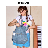 muva. Large‑Capacity Denim Canvas Bag, Spring Summer Commuter Shoulder Bag, Lightweight Casual Original Design, New Arrival Apr 15