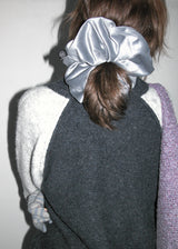 Matt Velvet Scrunchie_One Point_Large_Metal Grey