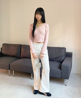 STITCH V NECK LONG SLEEVE T-SHIRT [4color]