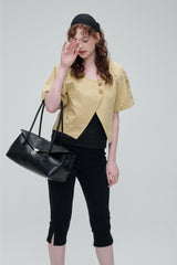 MADE_Arc Flap Long Handle Bag /  BLACK