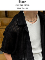 [S/S] クロシェットシースルーシャツ(2color)
