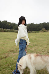 TASSEL BOOTCUT JEANS (NAVY)