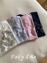 ベア刺繍T(4color)