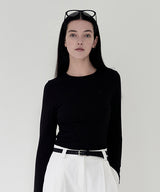 KIRSH プレーンラウンドフィットTシャツ [BLACK]