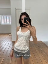 lace camistle slimming sleeveless top