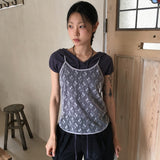 パッドスラブパフ半袖フード付きTシャツ