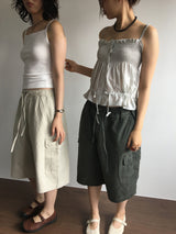 Wheel Cargo Bermuda Pants (3color)