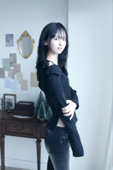 Soft Off-Shoulder Knitwear (2color)