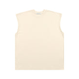 [UNISEX] WORLD PEACE Oversized Raw Edge Sleeveless T-Shirt (Beige)