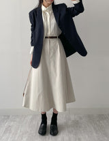 Edel Pintuck Flare Long Skirt