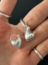 [925silver] Heart lock earring