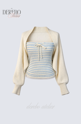 Vanilla Stripe Bolero Top Set