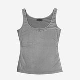 GLOW EYELET SLEEVELESS #SILVER
