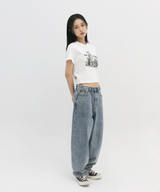 ファーエバーフレンドクロップ T シャツ (オフホワイト)
