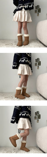 Lancy Velvet Cancan Pleated Miniskirt