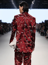Red Glimmer  Soft  Constructed  Suit 