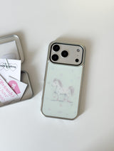 [Magsafe] ミントポニー シルバーガラスバンパーケース
