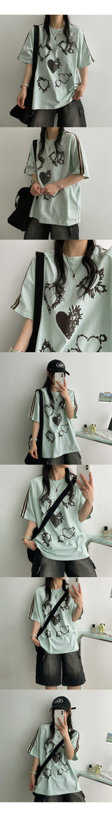 Kyle Hart short-sleeved T-shirt with two lines