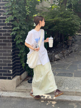 straight fit maxi skirt (cucumber green)