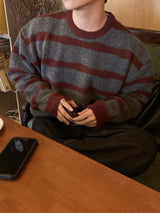 Cozy stripe brush knit