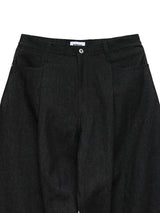 6CRAYON 11.3oz ブラックノンフェイドワイドレッグバギーデニムパンツ