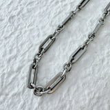 Silver Rectangle Chain Necklace