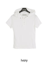 エリカフードボタン半袖Tシャツ