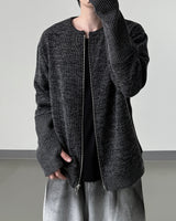 Angle Knit Zip-up with Hand Warmers