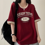 1817 カラーマッチングラウンド半袖Tシャツ